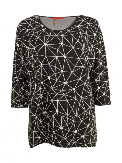 Mohnmaedchen Tunic Top black & white jersey plus size