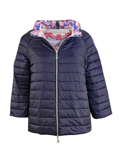 Elena Miro reversible quilted jacket blue pink plus size