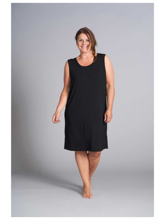 Gozzip Longtop Kleid ärmellos Basic A-Form große Größen Lagenlook Mode online