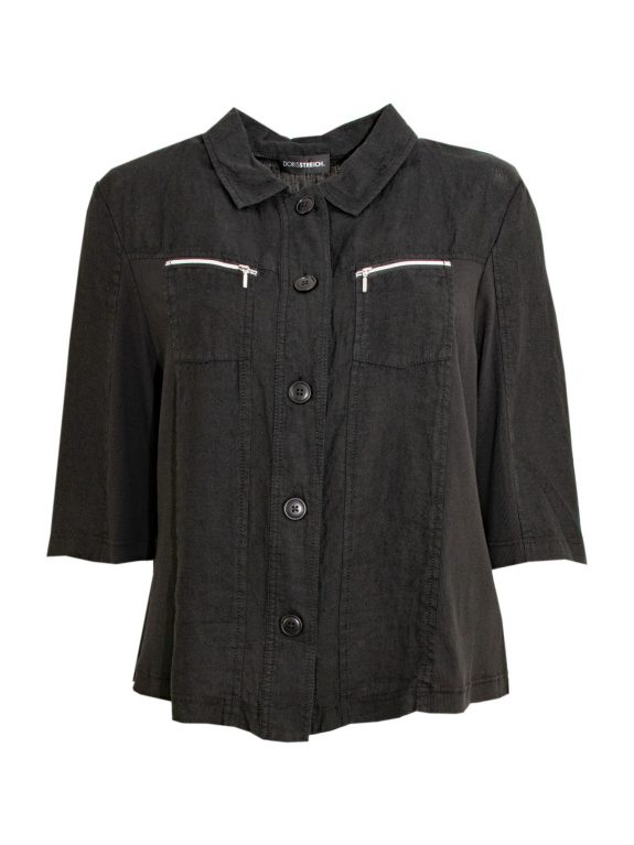Doris Streich short jacket linen black plus size online