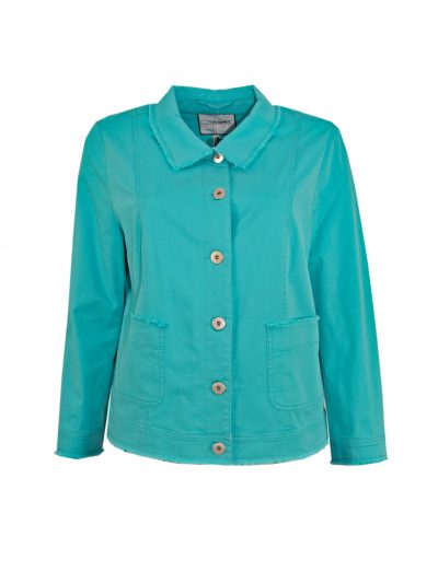 KjBRAND jacket organic cotton turquoise plus size fashion online