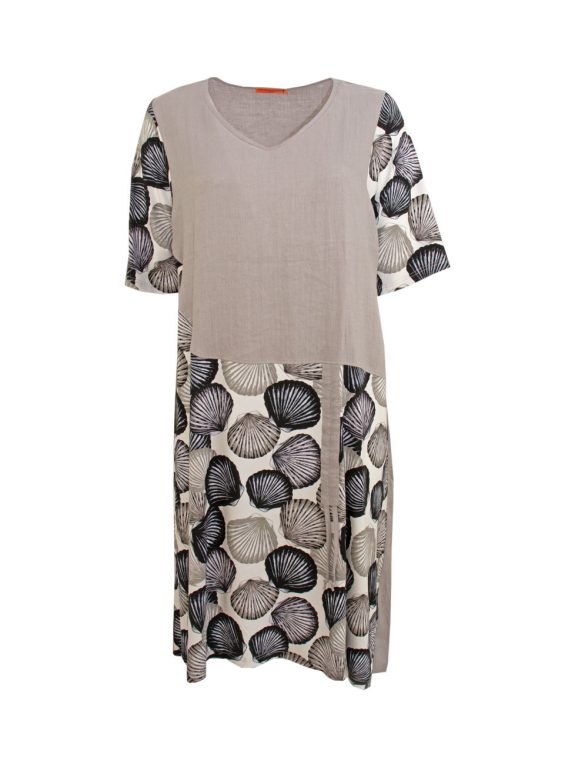 Mohnmaedchen linen mix dress shell print plus size fashion online