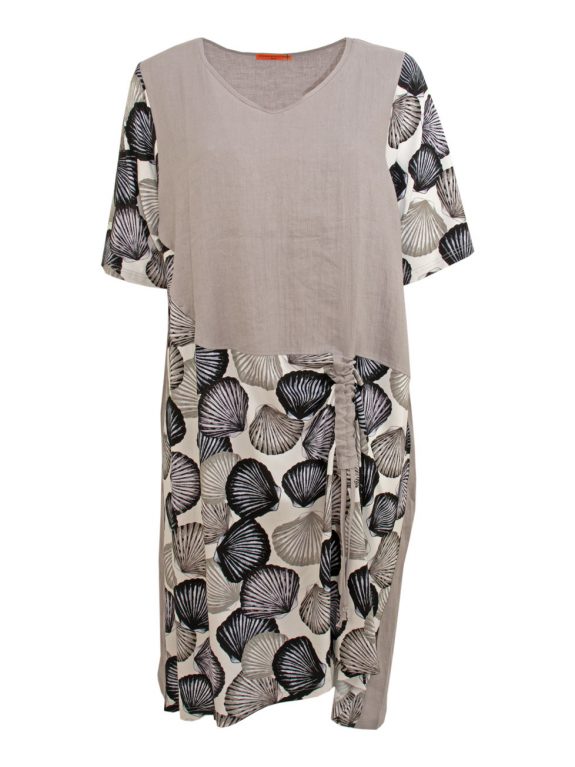 Mohnmaedchen linen mix dress shell print plus size fashion online