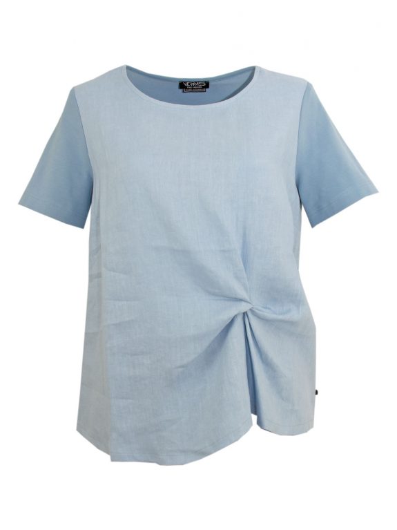 Verpass Shirt Leinen Mix hellblau große Größen Moden online