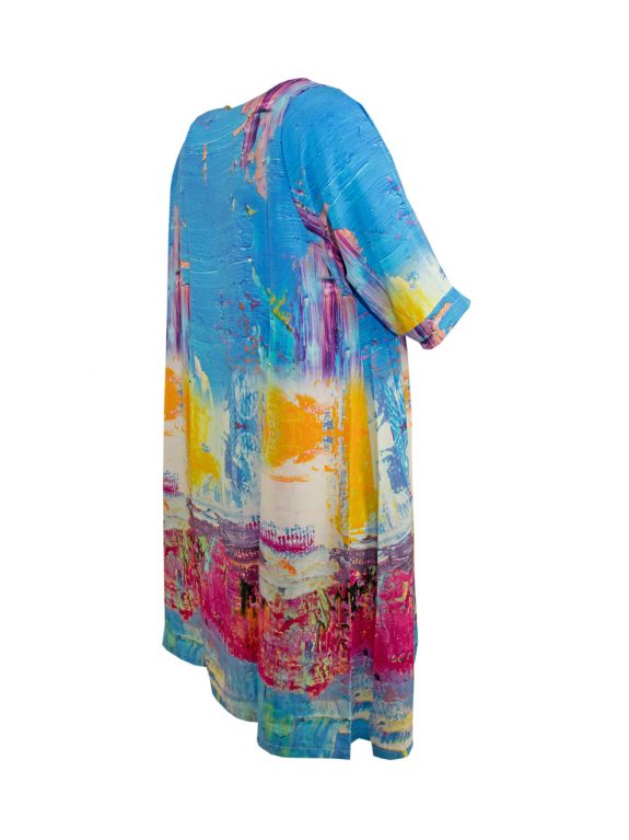 Mohnmaedchen airy dress watercolors blue plus size fashion online