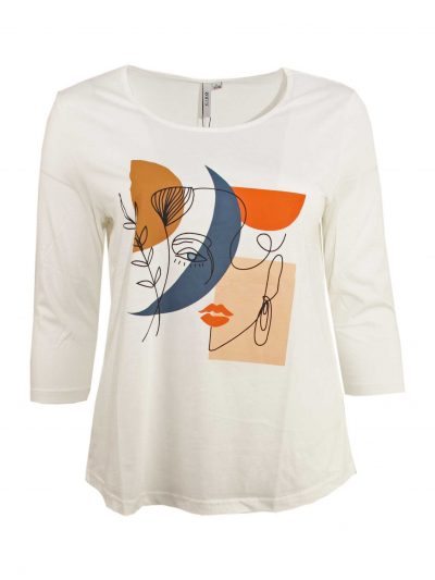 CISO T-shirt cotton motif face plus size fashion online