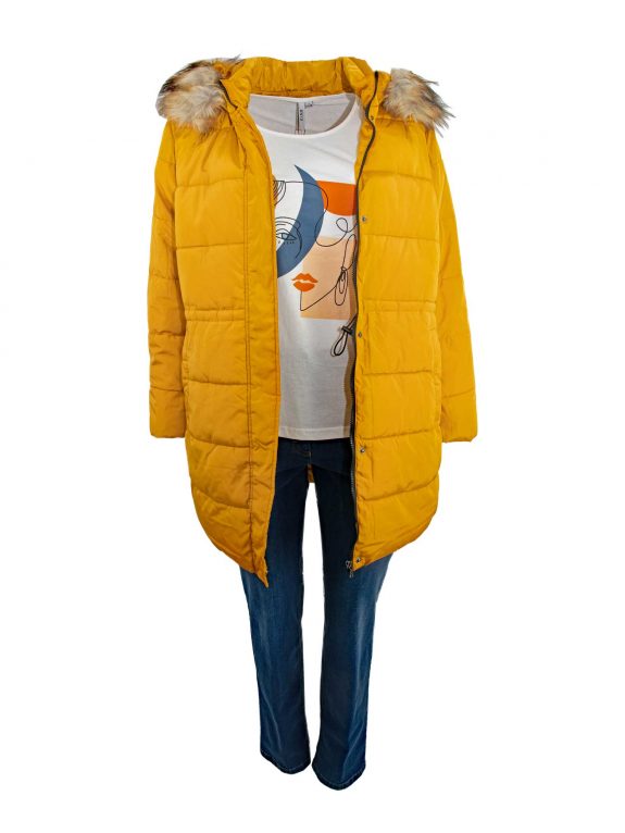CISO Quilted Jacket yellow plus size fashion online