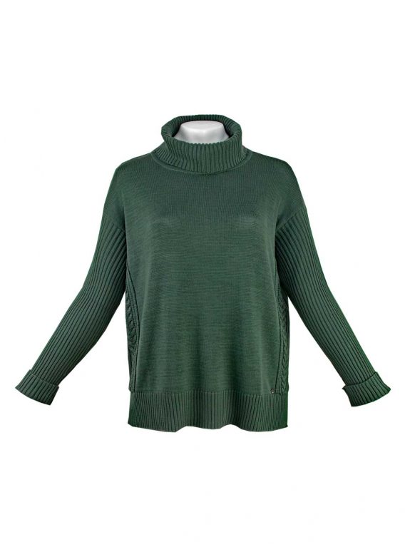 Verpass Pullover Rollkragen Zopf grün Baumwolle große Größen Mode online