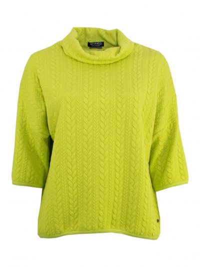 Verpass sweater cable knit green-yellow plus size fashion online