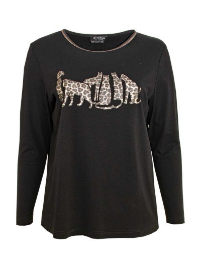 Verpass T-Shirt Application Leopards plus size fashion online