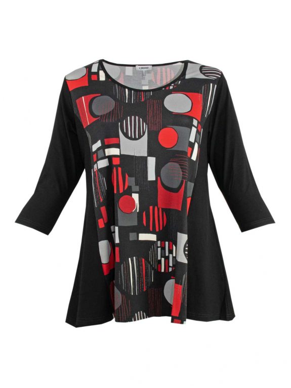 KjBRAND A-Linie Shirt rot schwarz große Größen Mode online