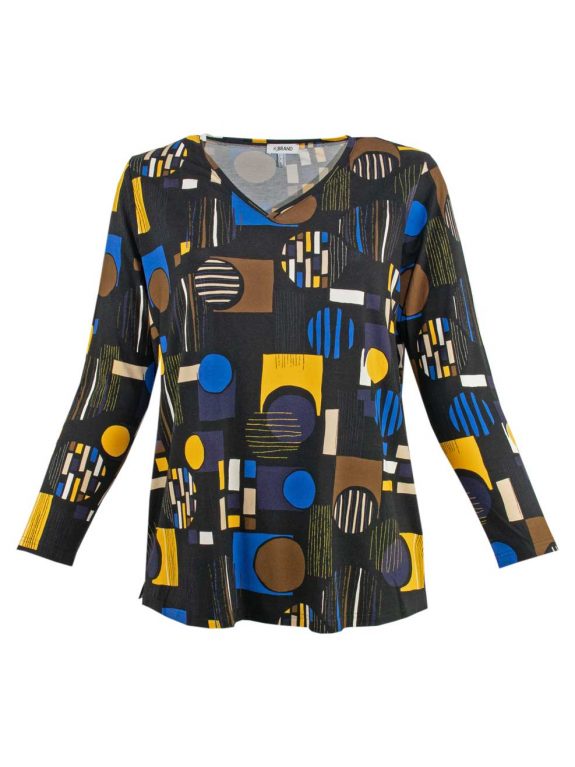 KjBRAND Shirt Grafikdruck schwarz gelb große Größen Mode online