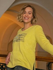 Mona Lisa Pulli Cashmere Touch gelb große Größen Mode online