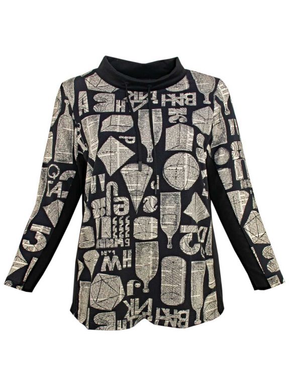 seeyou sweatshirt druck rolli kordel schwarzweiß große Größen Mode online