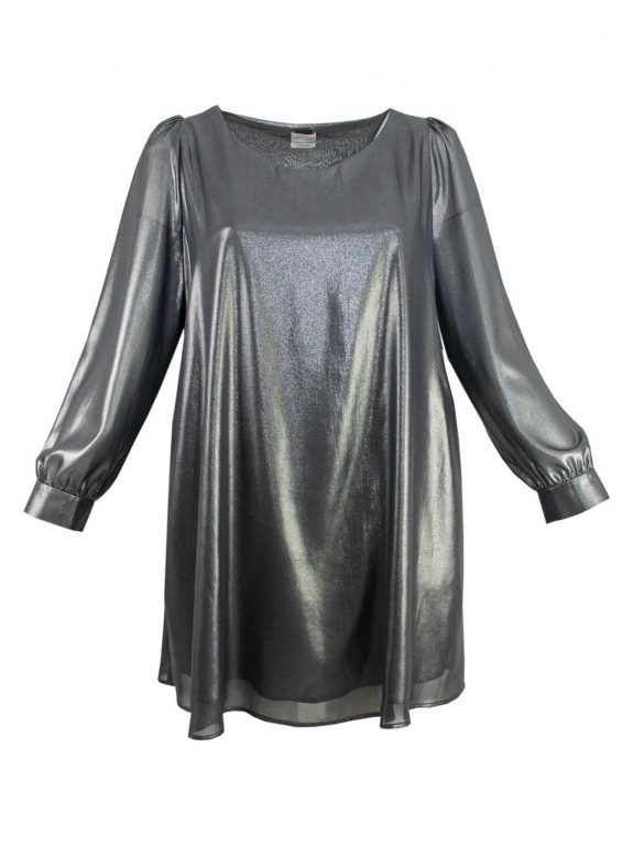 Sallie Sahne Tunika silber Glanz große Größen Mode online