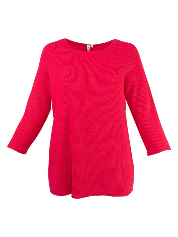 CISO sweater rib soft raspberry red plus size fashion online