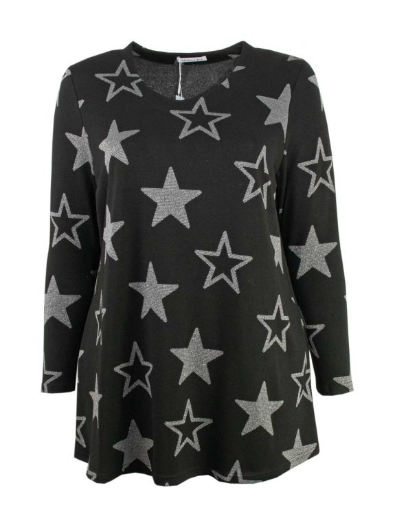 Mona Lisa Jersey-Shirt Sterne A-Form große Größen Mode online