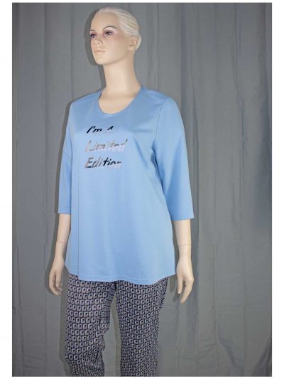Sallie Sahne pants Sebo with jersey top Mona Lisa plus size fashion online