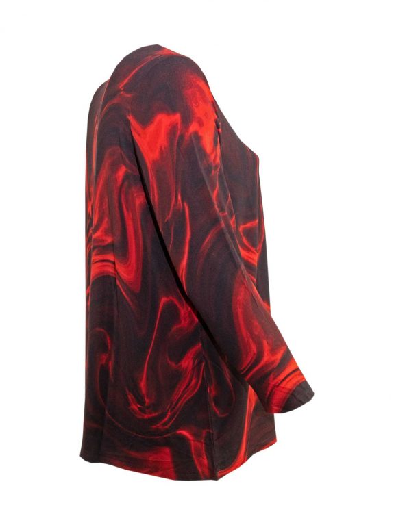 seeyou Shirt A-Linie schwarz-rot Reißverschluss große Größen Mode online