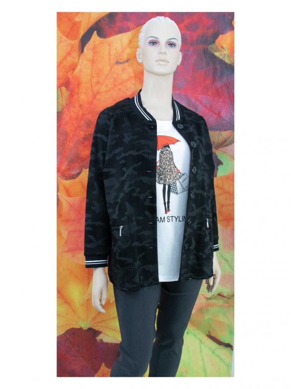 Mona Lisa sportive Jacke mit Statement Shirt große Größen Mode online