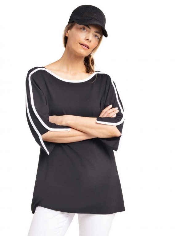 Doris Streich Shirt Tunika U-Ausschnitt schwarz große Größen Mode online