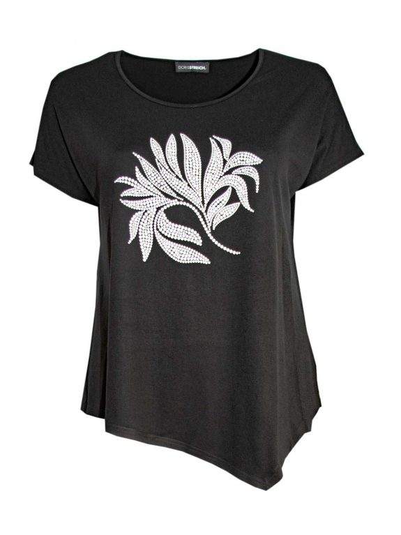 Doris Streich Shirt Kurzarm Blatt zipfelig große Größen Mode online