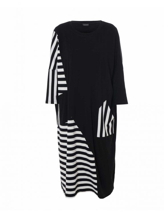 Gozzip Kleid Patch-Optik Streifen Große Größen Lagenlook Mode online