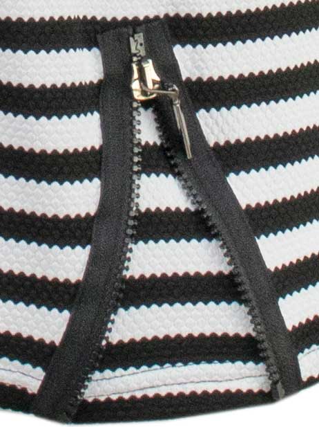 Mona Lisa Shirt Ringel schwarz-weiß Zipper große Größen Mode online