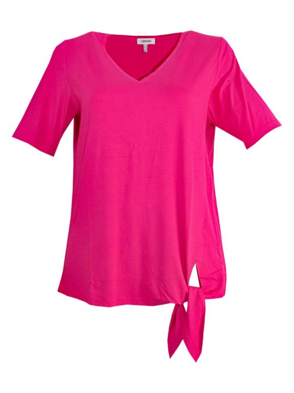 KjBRAND Shirt Knoten uni pink große Größen Mode online