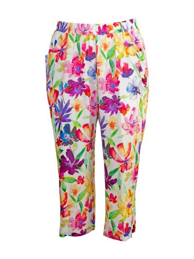 KjBRAND Culotte Pants floral print plus size fashion online