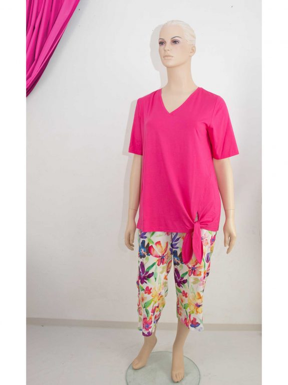 KjBRAND Shirt Knoten uni pink Culotte große Größen Mode online