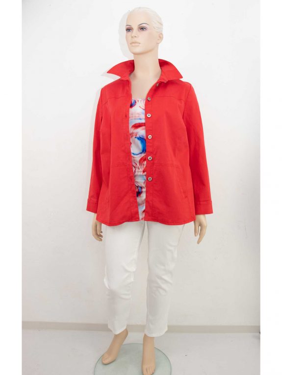 KjBRAND Jacke Bio Baumwolle rot A-Linie Shirt große Größen Mode online