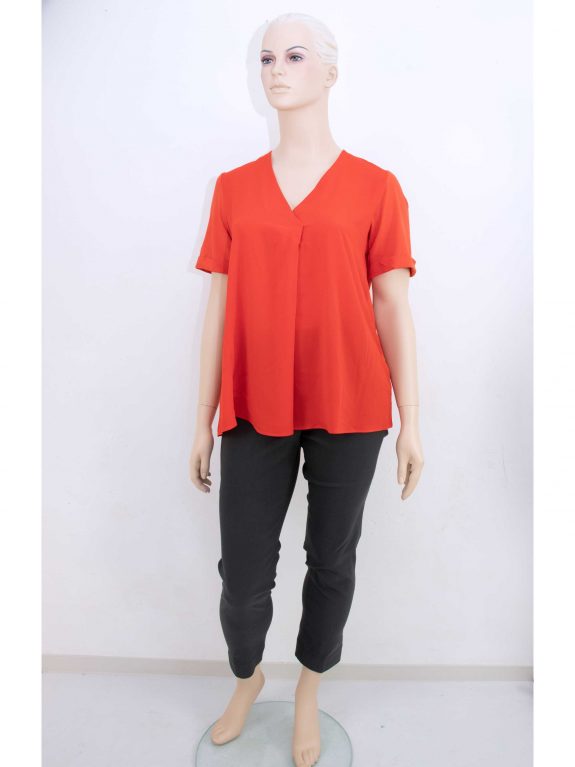 Elena Miro Blusen-Shirt Kurzarm rot große Größen Sommermode online
