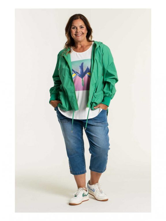 Gozzip Outdoor-Jacke Kapuze grün große Größen Lagenlook Mode online