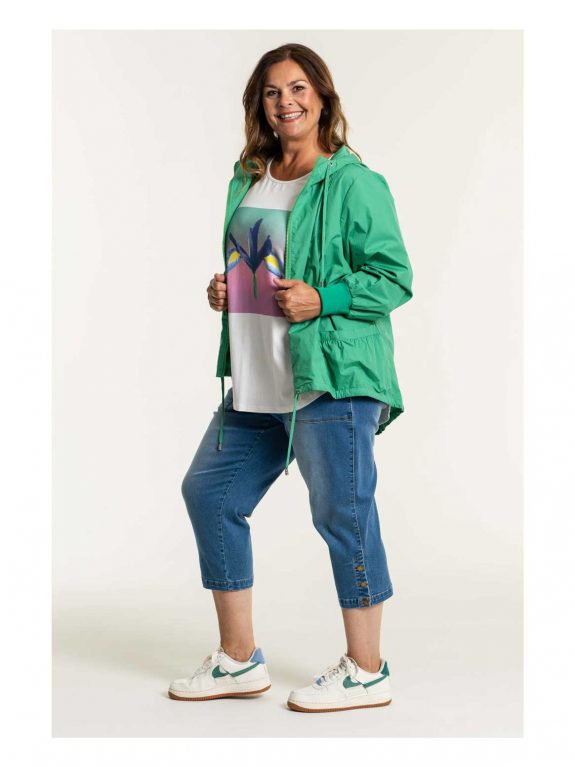Gozzip Outdoor-Jacke Kapuze grün große Größen Lagenlook Mode online