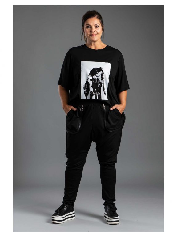 Gozzip Shirt Motiv Kamera Foto schwarzweiß große Größen Lagenlook Mode online
