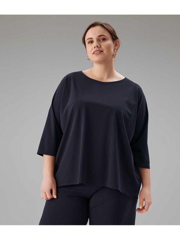 Sallie Sahne Shirt dunkelblau eggshape große Größen Mode online