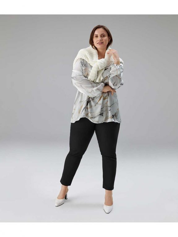 Sallie Sahne Blusen-Tunika Marmor große Größen Business Anlass Mode online