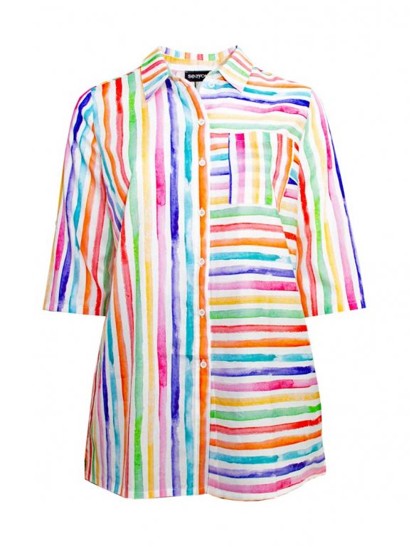 seeyou Long-Bluse Streifen Krempelarm große Größen Sommer Mode online