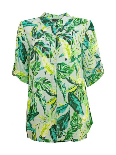 seeyou summer blouse green leaves print plus size fashion online
