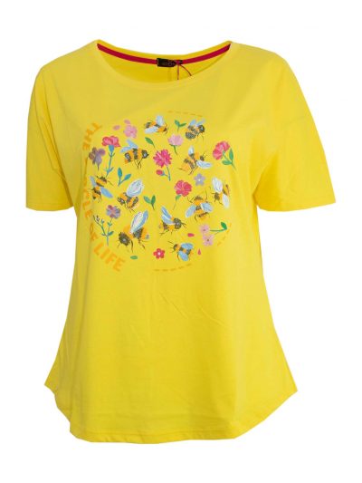 Sophia Curvy T-Shirt Bee yellow young plus size summer fashion online