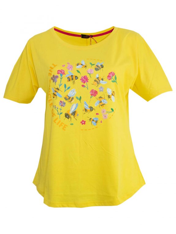 Sophia Curvy Shirt Bee gelb große Größen junge Sommer Mode