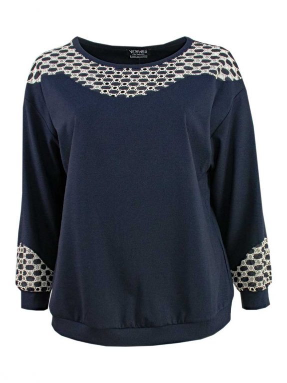 Verpass Jersey SweatShirt Lochstickerei große Größen Mode online