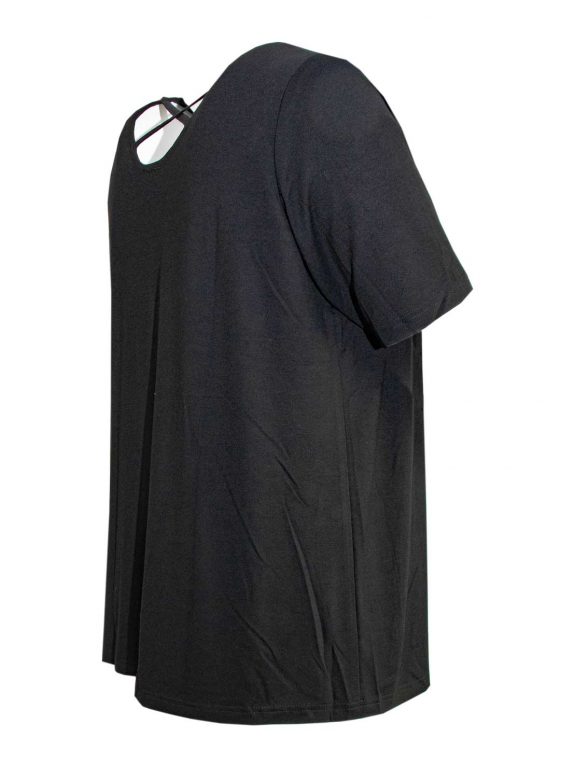 KjBRAND Shirt schwarz verkreuzt große Größen Sommer Mode online