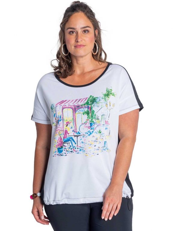 KjBRAND Shirt Motiv Cafe große Größen Sommer Mode online