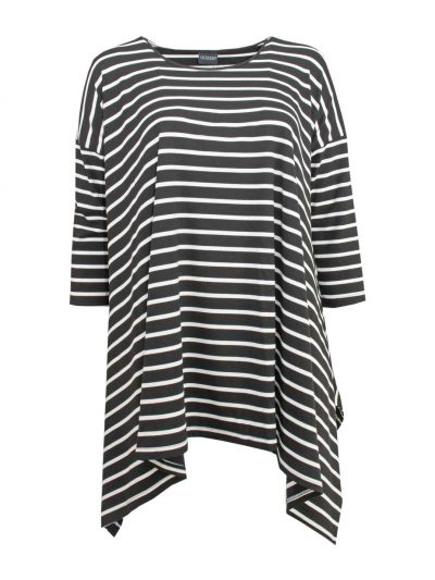 Gozzip Tunic stripes black & white oversized plus size layering fashion online