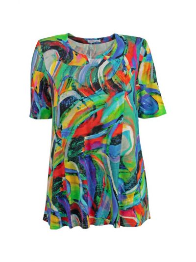Mona Lisa Long Top color swirls flared plus size summer fashion online
