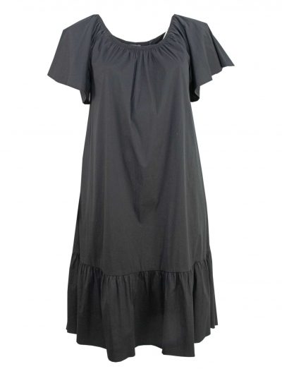 Elena Miro schwarzes Kleid Carmen Volants Boho italienische große Größen Sommer Mode online