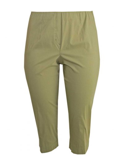 KjBRAND Capris pants cotton olive plus size summer fashion online