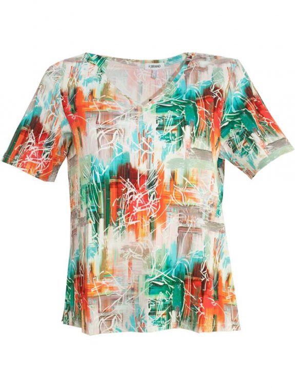 KjBRAND Shirt Print orange türkis große Größen Sommer Mode online